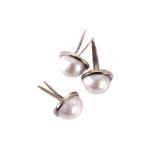 White Pearl Brad with Nickel Plating Finish (Pack of 48)-Favor-JadeMoghul Inc.