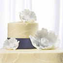 White Porcelain Bisque Poppy Blooms Cake Topper (Pack of 1)-Wedding Cake Toppers-JadeMoghul Inc.