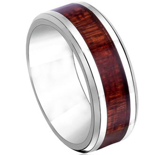Wooden Wedding Rings White Tungsten Carbide Ring With Koa Wood