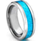 Opal Engagement Ring White Tungsten Carbide Ring With Opal