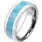 Tungsten Rings For Women White Tungsten Carbide Ring With Turquoise