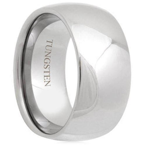 Tungsten Rings For Women White Tungsten Carbide Dome Court Ring