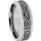 Tungsten Wedding Ring White Tungsten Carbide Dragon Step Edges Ring