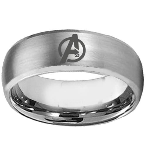 Tungsten Rings For Men White Tungsten Carbide Marvel Avengers Ring