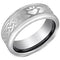 Tungsten Wedding Ring White Tungsten Carbide Mo Anam Cara Irish Celtic Step Ring
