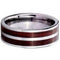 Wooden Wedding Rings White Tungsten Carbide Flat Ring With Koa Wood