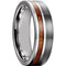 Wooden Rings For Men White Tungsten Carbide Flat Ring With Offset Koa Wood