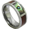 Wooden Rings White Tungsten Carbide Ring With Abalone Shell and Koa Wood