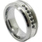 Tungsten Wedding Ring White Tungsten Carbide Ring With Black Cubic Zirconia