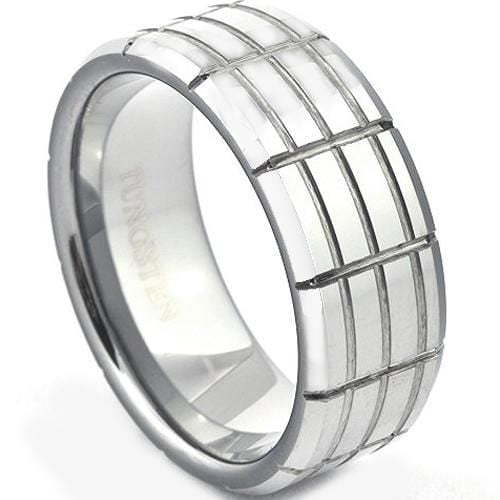 Tungsten Rings For Women White Tungsten Carbide Tire Tread Ring