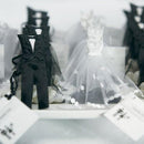White Wedding Dress and Tuxedo Organza Favor Bags Mini Groom Tux (Pack of 1)-Popular Wedding Favors-JadeMoghul Inc.