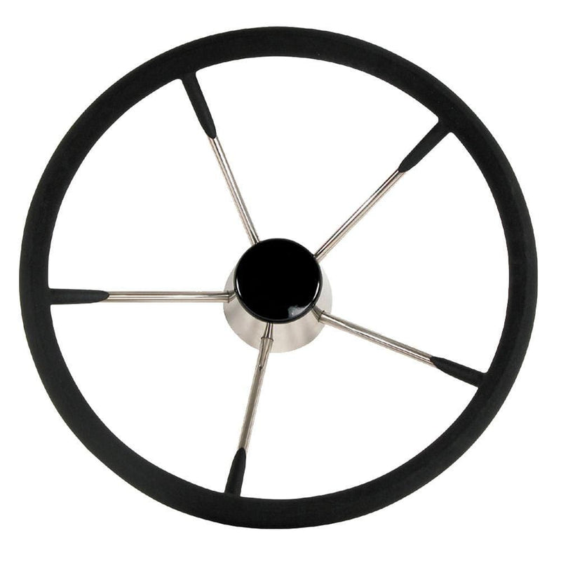 Whitecap Destroyer Steering Wheel - Black Foam, 15" Diameter [S-9004B]-Steering Wheels-JadeMoghul Inc.