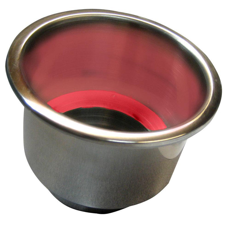 Whitecap Flush Mount Cup Holder w-Red LED Light - Stainless Steel [S-3511RC]-Deck / Galley-JadeMoghul Inc.