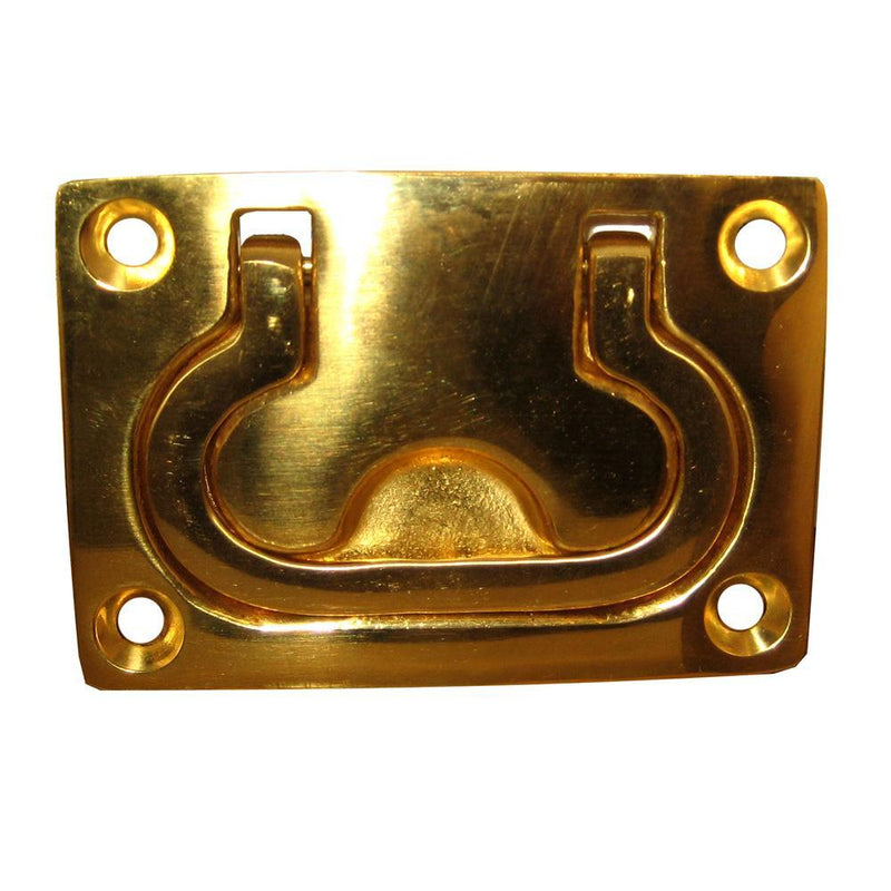 Whitecap Flush Pull Ring - Polished Brass - 3" x 2" [S-3364BC]-Latches-JadeMoghul Inc.