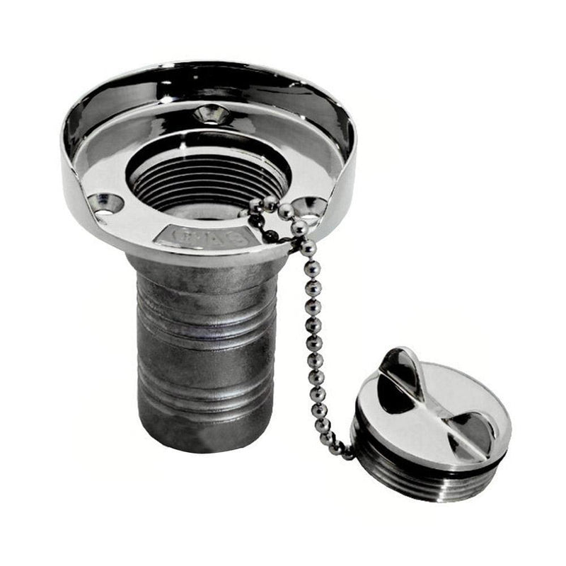 Whitecap Gas Hose Deck Fill w-Splash Guard - 1-1-2" Chain [6001]-Deck Fills-JadeMoghul Inc.