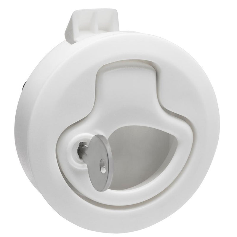 Whitecap Mini Ring Pull Nylon Locking White [3228WC]-Latches-JadeMoghul Inc.