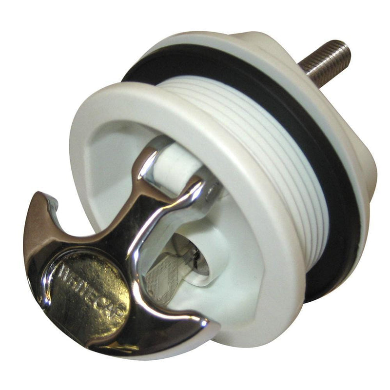 Whitecap T-Handle Latch - Chrome Plated Zamac-White Nylon - Locking - Freshwater Use Only [S-226WC]-Latches-JadeMoghul Inc.