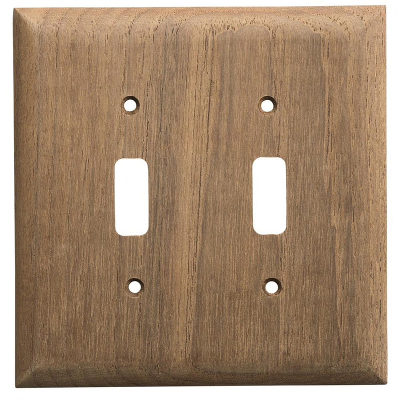 Whitecap Teak 2-Toggle Switch-Receptacle Cover Plate [60176]-Teak-JadeMoghul Inc.