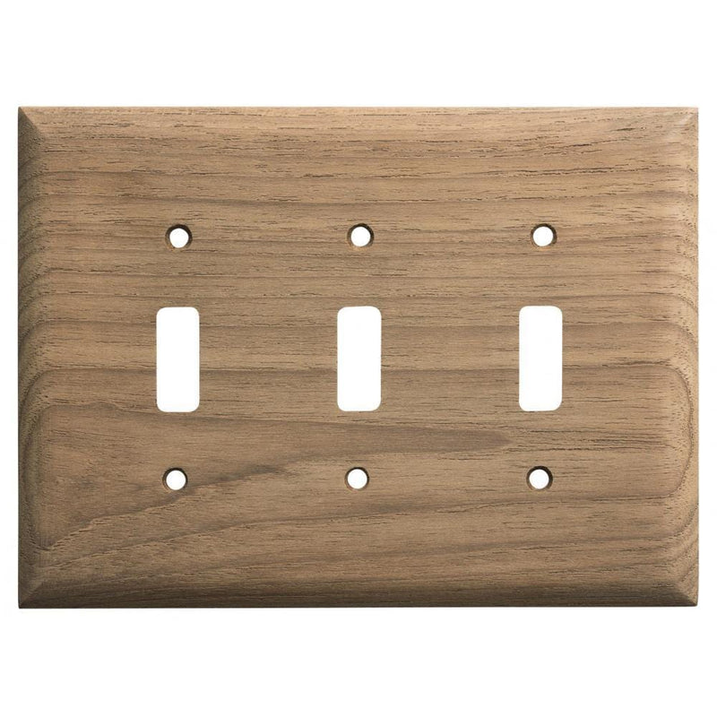 Whitecap Teak 3-Toggle Switch-Receptacle Cover Plate [60179]-Teak-JadeMoghul Inc.