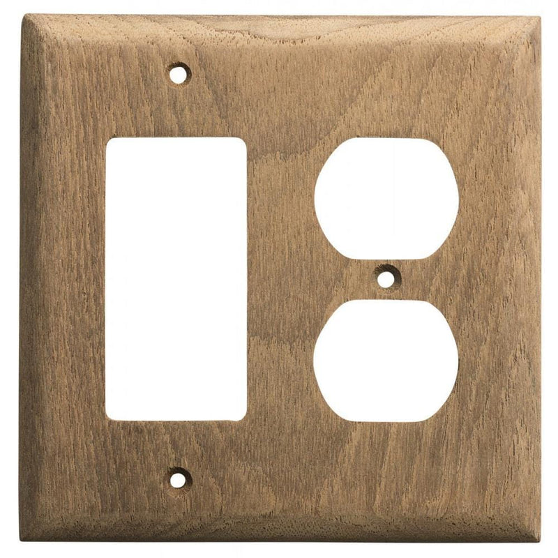 Whitecap Teak Rocker Switch-Duplex Receptacle Cover Plate [60175]-Teak-JadeMoghul Inc.