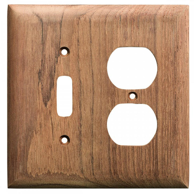 Whitecap Teak Toggle Switch-Duplex-Receptacle Cover Plate [60178]-Teak-JadeMoghul Inc.