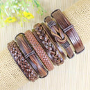 Wholesale 6pcs/lot Handmade ethnic tribal genuine wrap charming male pulsera black braided leather bracelets bangles S136-S21-JadeMoghul Inc.