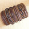 Wholesale 6pcs/lot Handmade ethnic tribal genuine wrap charming male pulsera black braided leather bracelets bangles S136-S23-JadeMoghul Inc.