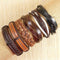 Wholesale 6pcs/lot Handmade ethnic tribal genuine wrap charming male pulsera black braided leather bracelets bangles S136-S53-JadeMoghul Inc.