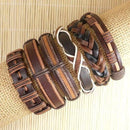 Wholesale 6pcs/lot Handmade ethnic tribal genuine wrap charming male pulsera black braided leather bracelets bangles S136-S81-JadeMoghul Inc.
