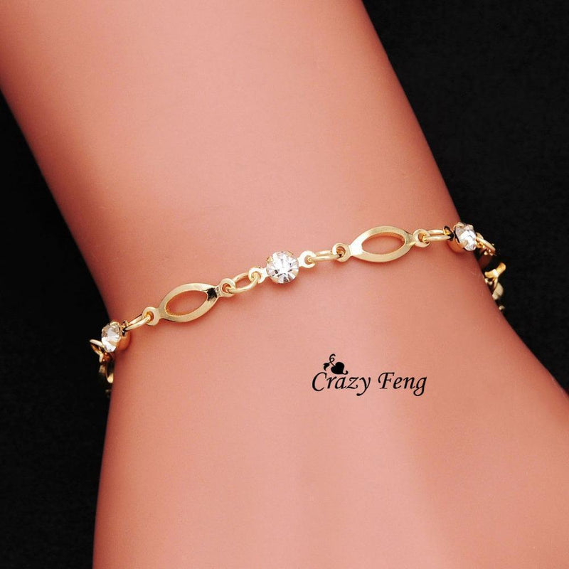 Wholesale Gold-color Crystal friendship bracelets bracelets for women gift Free Shipping--JadeMoghul Inc.