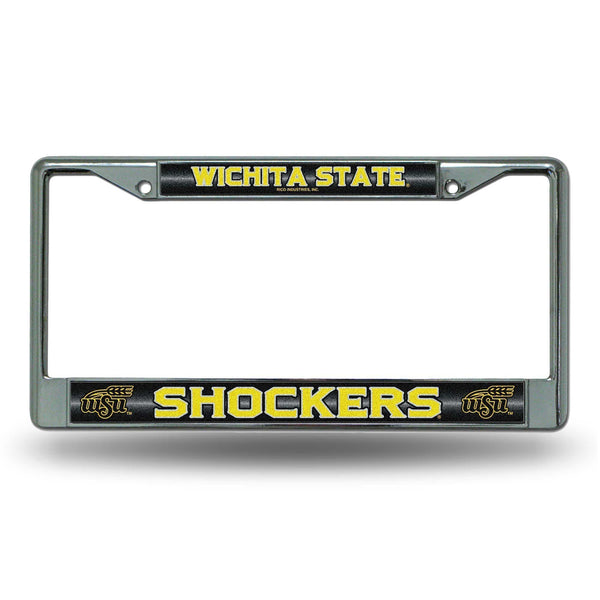 Jeep License Plate Frame Wichita State Bling Chrome Frame