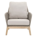 Wicker Loom Outdoor Club Chair, Gray-Armchairs and Accent Chairs-Gray-Wood Aluminum and Wicker-JadeMoghul Inc.