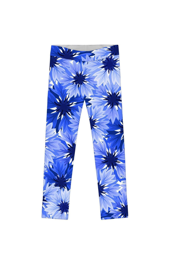 Wild Bloom Lucy Cute Blue Floral Printed Knit Leggings - Girls-Wild Bloom-18M/2-Blue-JadeMoghul Inc.