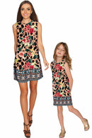 Wild & Free Adele Shift Party Mother Daughter Dress-Wild & Free-18M/2-Beige/Brown-JadeMoghul Inc.