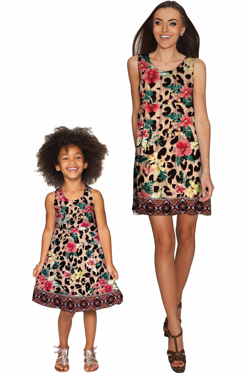 Wild & Free Sanibel Leopard Print Fit & Flare Knit Dress - Girls-Wild & Free-18M/2-Beige/Brown-JadeMoghul Inc.