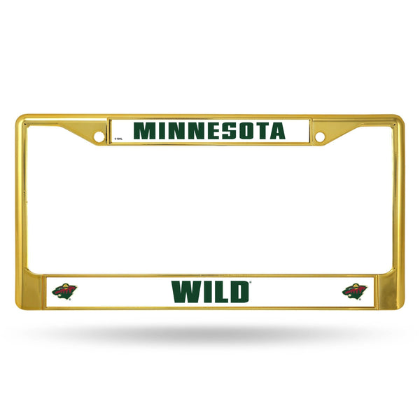 Vehicle License Plate Frames Wild Gold Colored Chrome Frame