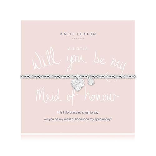 Will You Be My Maid of Honour Silver Bracelet with Heart Charm (Pack of 1)-Personalized Gifts for Women-JadeMoghul Inc.