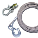 Winch Straps & Cables Powerwinch 25' x 7/32" Stainless Steel Universal Premium Replacement Galvanized Cable w/Pulley Block [P1096500AJ] Powerwinch
