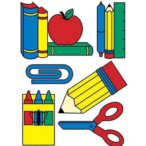 WINDOW CLING SCHOOL TOOLS 12 X 17-Learning Materials-JadeMoghul Inc.