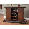 Wooden Traditional Bar Unit with Marble Top, Brown