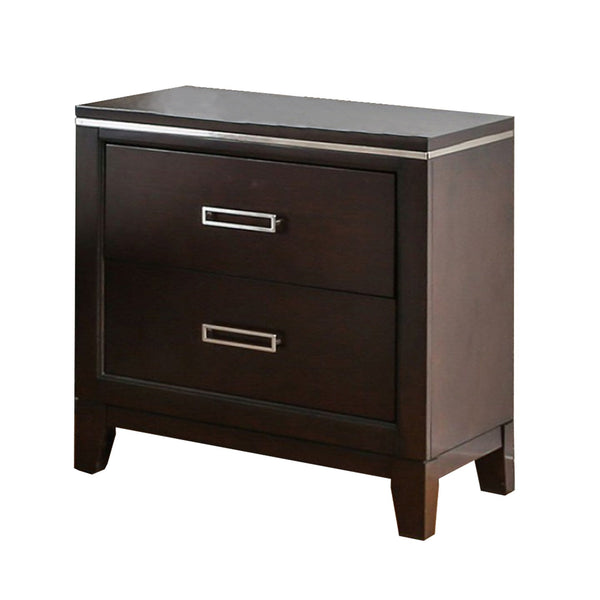 Winnifred Contemporary Night Stand In Cherry Finish