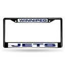 Mercedes License Plate Frame Winnipeg Jets Black Laser Chrome Frame