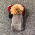 Winter Brand Female Fur Pom Poms hat Winter Hat For Women Girl 's Hat Knitted Beanies Cap Hat Thick Women Skullies Beanies AExp