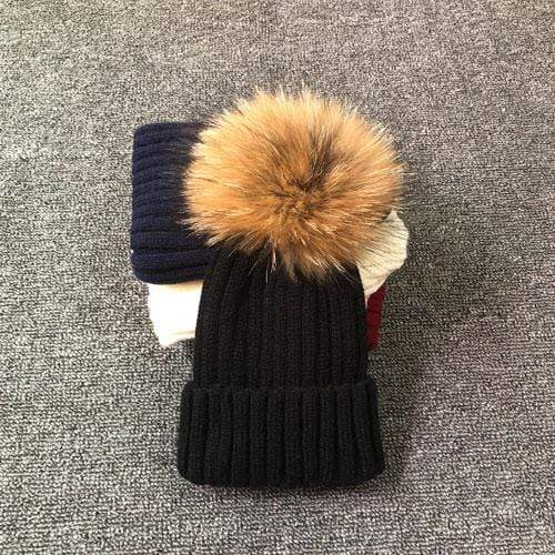 Winter Brand Female Fur Pom Poms hat Winter Hat For Women Girl 's Hat Knitted Beanies Cap Hat Thick Women Skullies Beanies AExp