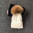 Winter Brand Female Fur Pom Poms hat Winter Hat For Women Girl 's Hat Knitted Beanies Cap Hat Thick Women Skullies Beanies AExp