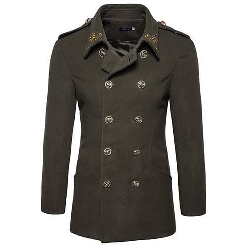 Winter Coat mens tops clothing brand fashion windbreaker coat new 2018 men casual Chinese style Embroidery woolen overcoat S-XXL-Army Green-S-JadeMoghul Inc.