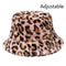Winter Cow Leopard Print Faux Fur Plush Bucket Hats For Women Outdoor Warm Hat Soft Velvet Fisherman Cap Lady Fashion Panama JadeMoghul Inc. 