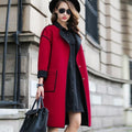 Winter Elegant Wool Coat-Red-S-JadeMoghul Inc.