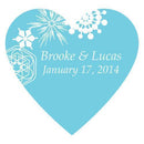 Winter Finery Heart Sticker Berry (Pack of 1)-Wedding Favor Stationery-Aqua Blue-JadeMoghul Inc.