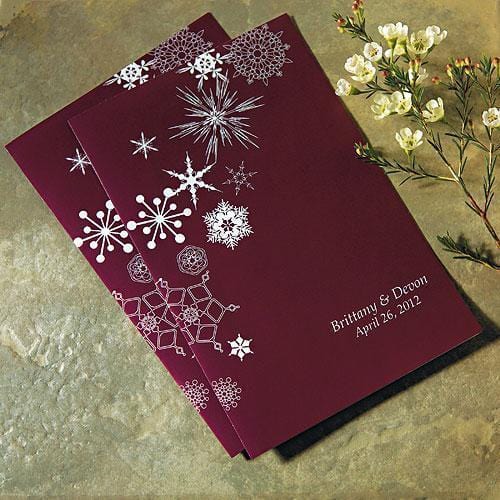 Winter Finery Program Berry (Pack of 1)-Wedding Ceremony Stationery-Sea Blue-JadeMoghul Inc.